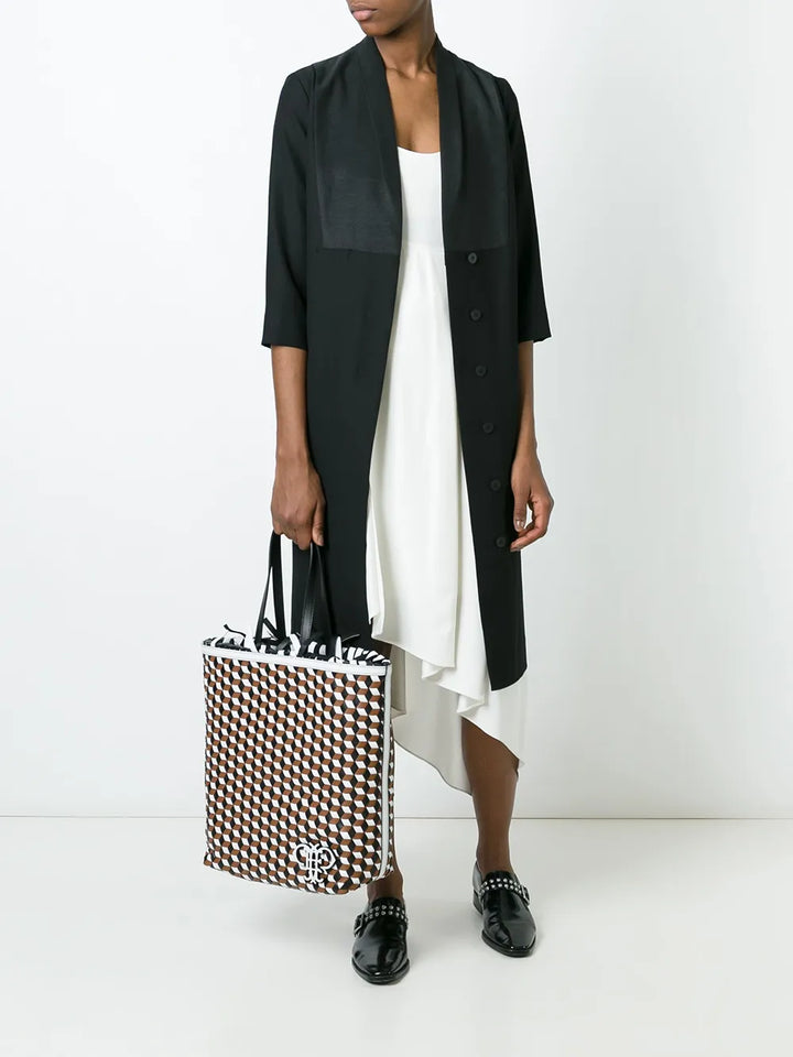 PUCCIgeometric pattern frilled shoulder bag