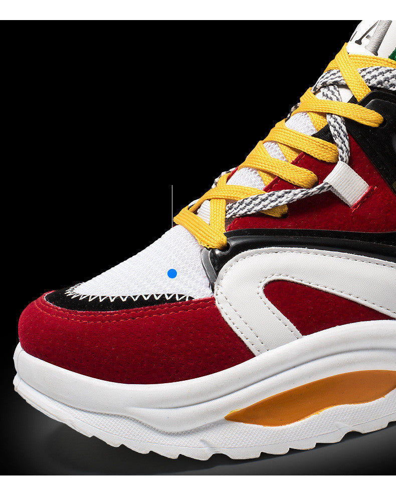 Spring New Men's Shoes Color Matching Old Shoes Thick-Soled Increased Shoes