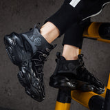 New Mid-top Men's Shoes Color Matching Sports Shoes Men's Height-increasing Casual Shoes