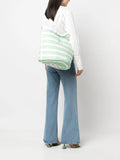 Casadeistripe-pattern leather tote bag