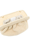 Themoire-fur clutch bag
