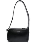 Courreszipped leather shoulder bag