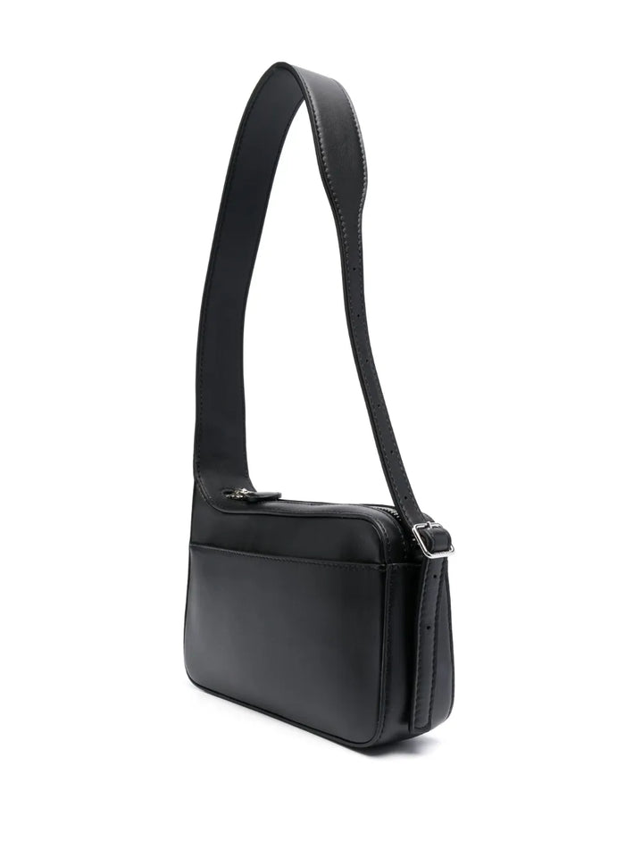 Courreszipped leather shoulder bag