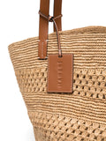 Manebilogo-tag raffia tote bag