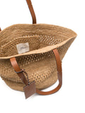 Manebilogo-tag raffia tote bag