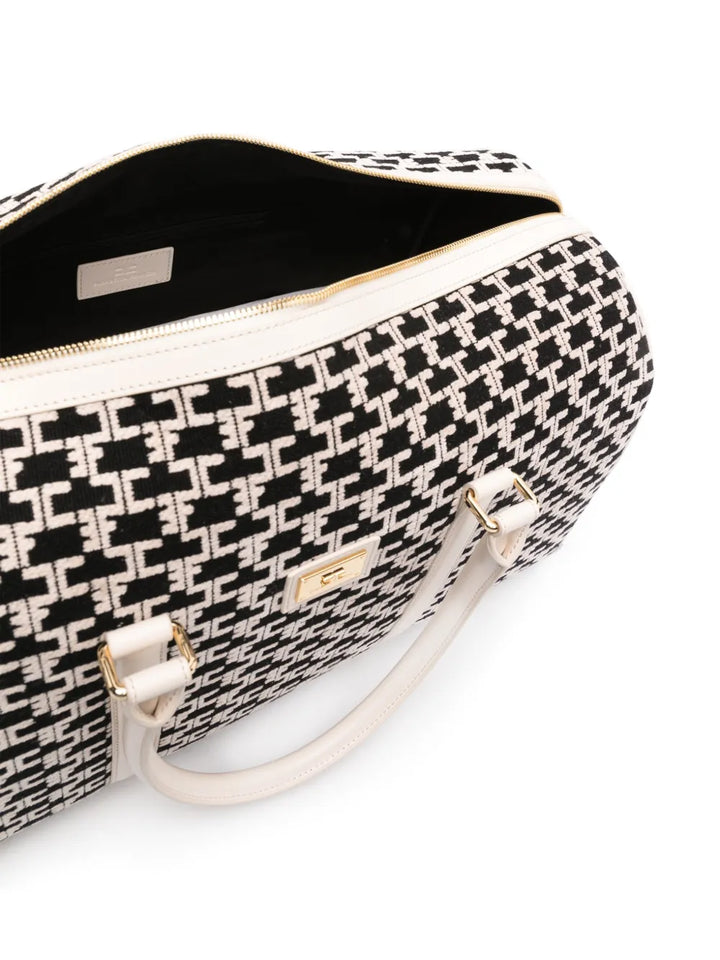 Elisabetta FranchiWeekender monogram-jacquard bag