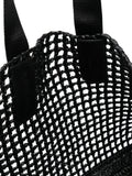 Palm Angelslogo-strap raffia tote bag