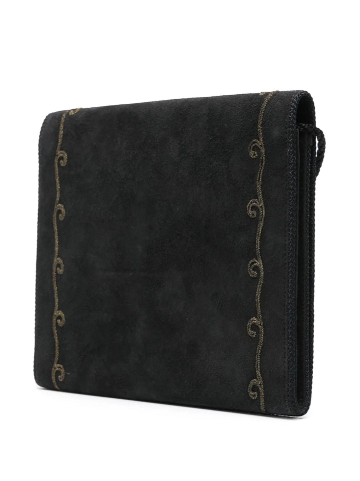 Pre-OwnedChristian Dior Pre-Owned1970s embroidered suede shoulder bag