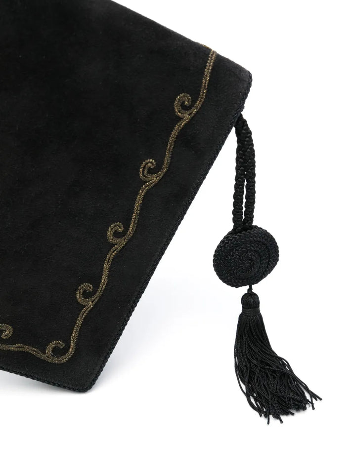 Pre-OwnedChristian Dior Pre-Owned1970s embroidered suede shoulder bag