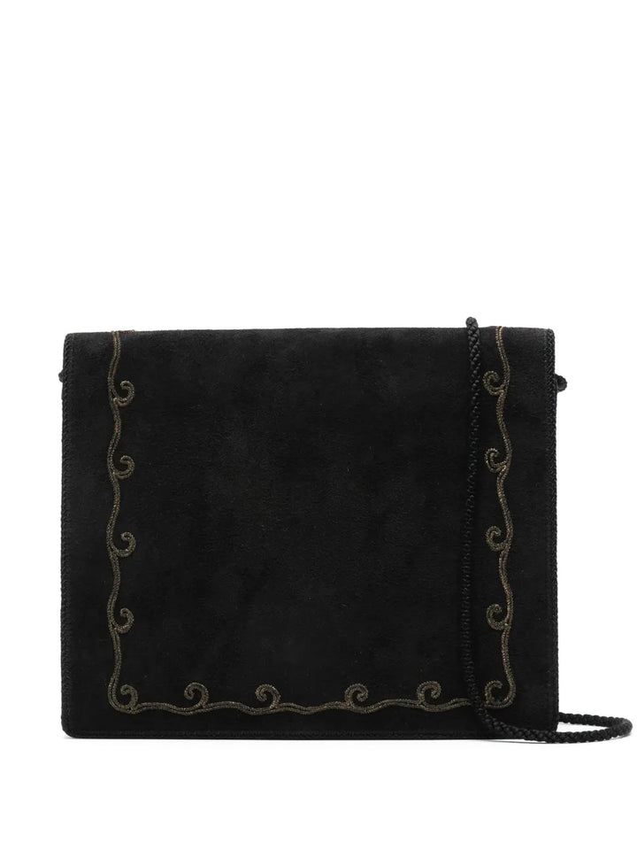 Pre-OwnedChristian Dior Pre-Owned1970s embroidered suede shoulder bag