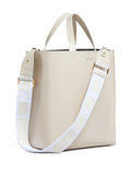 Marnilogo-strap leather tote bag