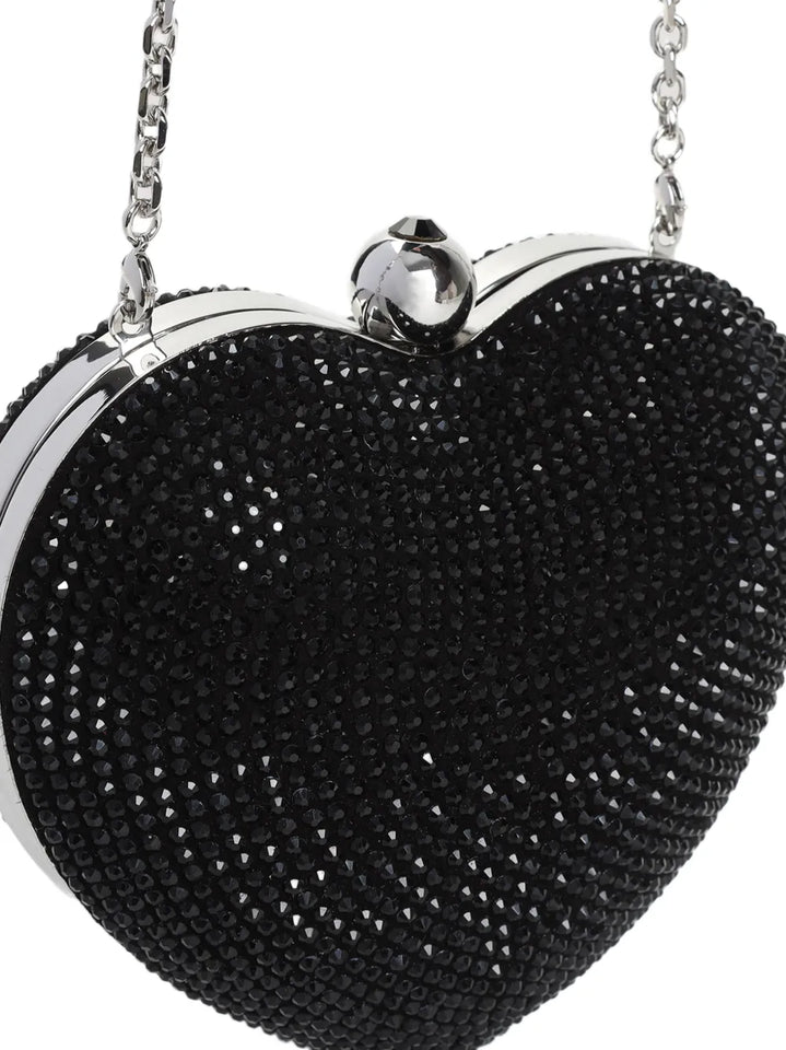 MACH & MACHcrystal heart clutch bag
