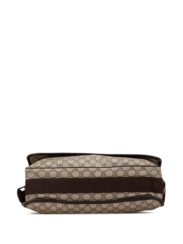 Pre-OwnedGucci Pre-Owned2000-2015 Large GG Supreme Flap Messenger Bag crossbody bag