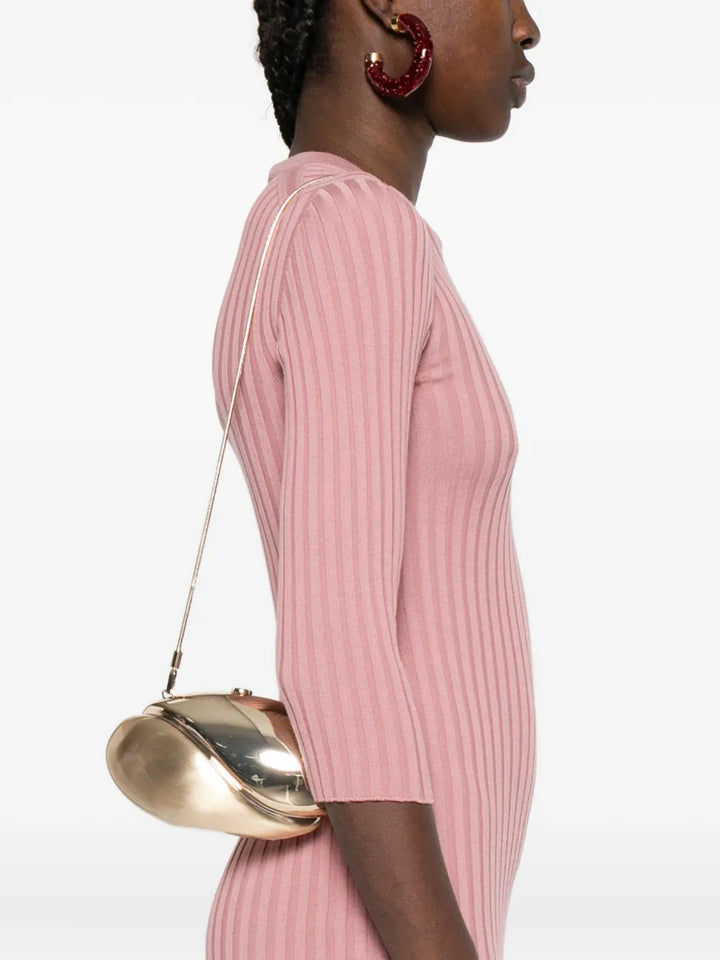 SimkhaiAmeera metallic-effect oval clutch