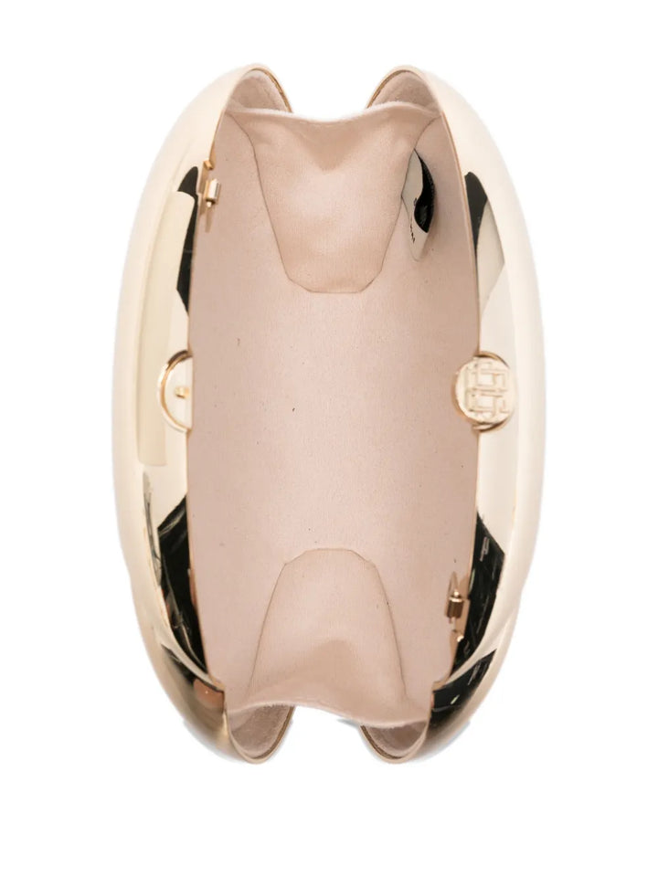 SimkhaiAmeera metallic-effect oval clutch