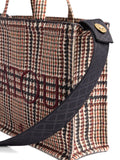 Patoulogo-embroidered check tote bag