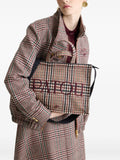 Patoulogo-embroidered check tote bag