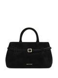 Manu Atelierbuckle-fastening suede tote bag