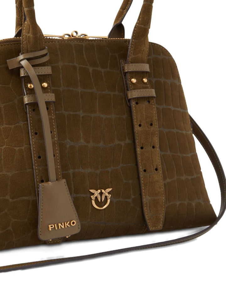 PINKOcrocodile-effect shoulder bag