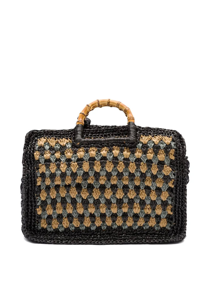 Islabamboo-handle woven bag