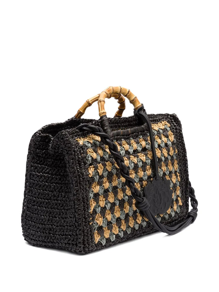 Islabamboo-handle woven bag