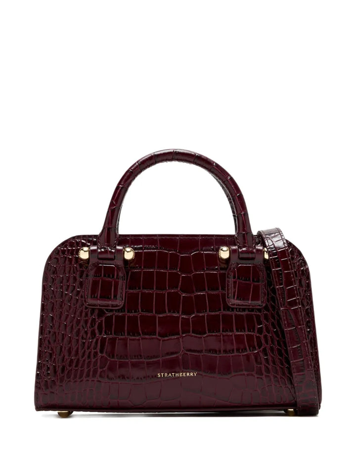 Strathberrysmall crocodile-embossed top-handle tote bag