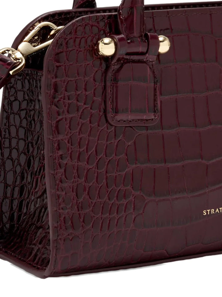 Strathberrysmall crocodile-embossed top-handle tote bag