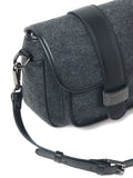 Pesericoleather-trimmed shoulder bag