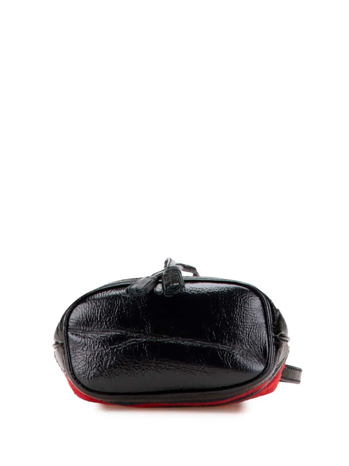 Pre-OwnedGucci Pre-Owned2016-2025 Mini Suede and Patent Web Ophidia bucket bag