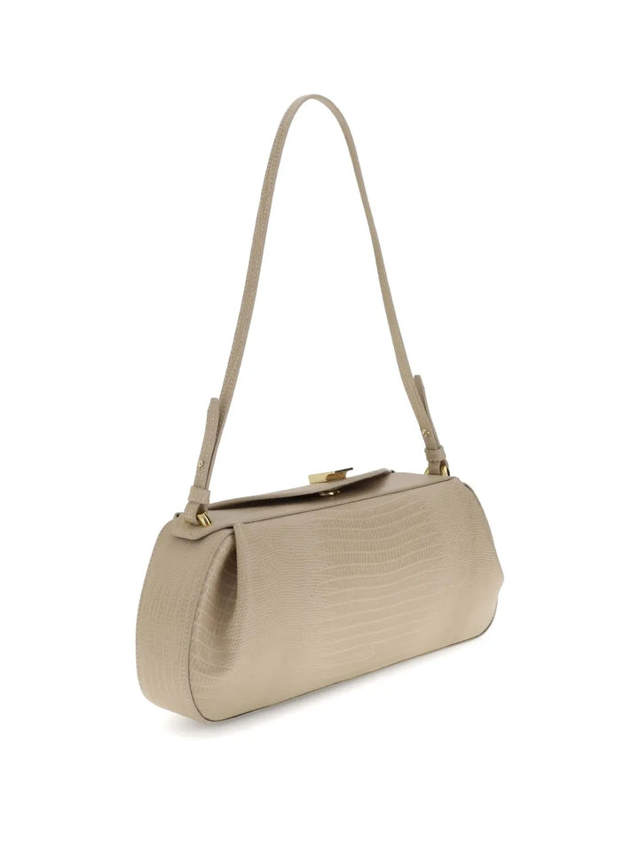 YuzefiOyster embossed-leather clutch bag