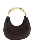 Elisabetta Franchismall Hobo crocodile-effect metal-top-handle shoulder bag