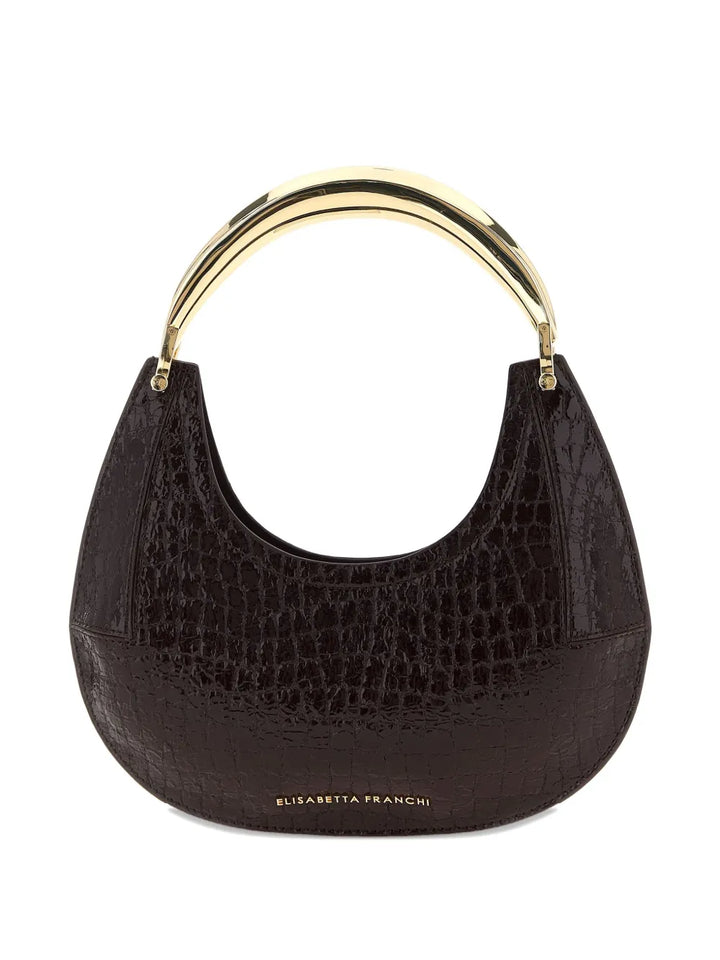 Elisabetta Franchismall Hobo crocodile-effect metal-top-handle shoulder bag