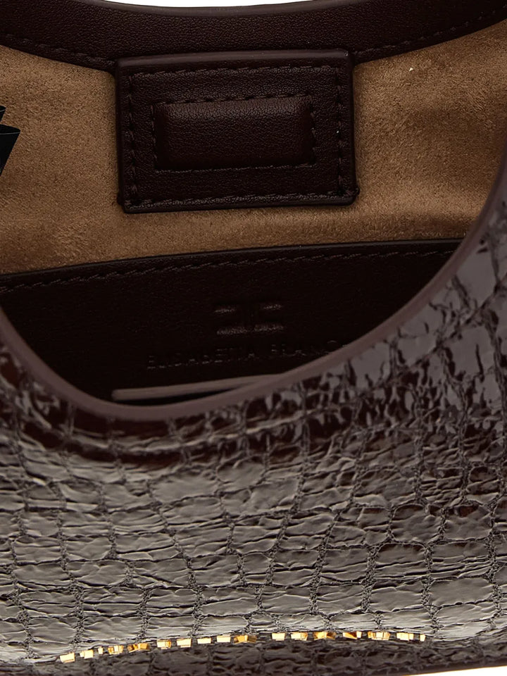 Elisabetta Franchismall Hobo crocodile-effect metal-top-handle shoulder bag