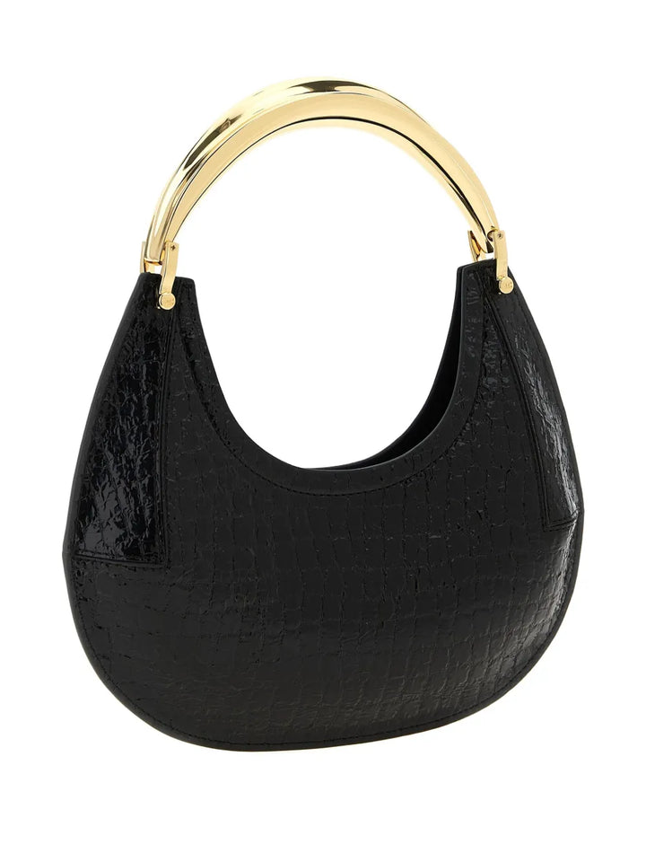 Elisabetta Franchicrocodile-print half-moon shoulder bag