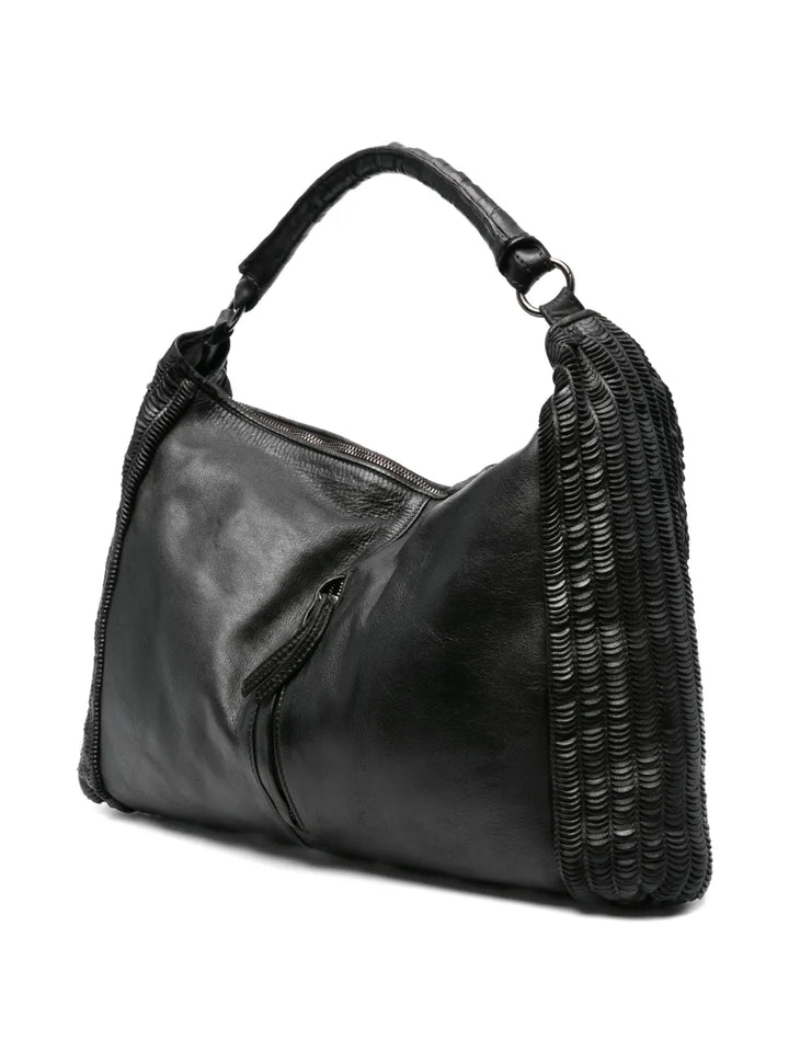 Reptile's Housepleated leather tote bag