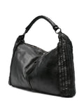 Reptile's Housepleated leather tote bag