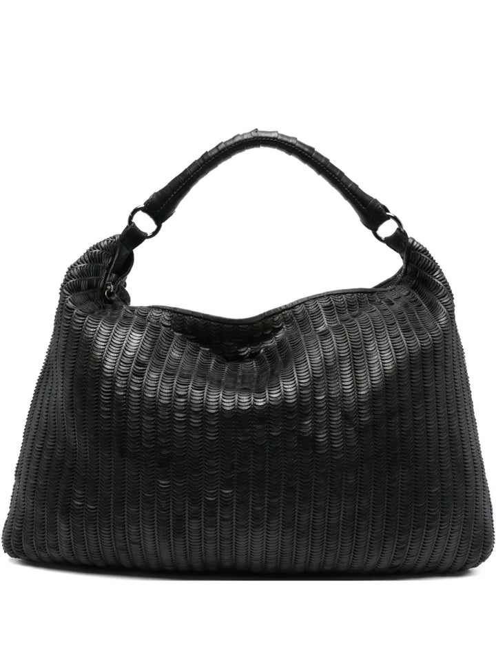 Reptile's Housepleated leather tote bag