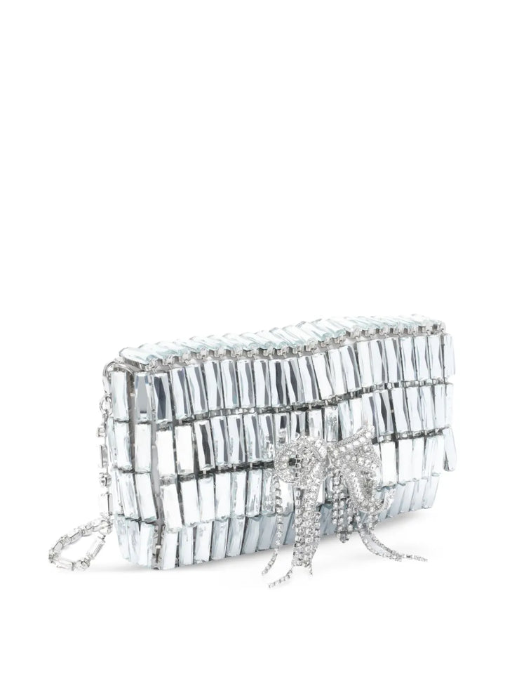 Self-Portraitcrystal-embellished bow shoulder bag