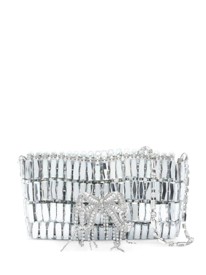 Self-Portraitcrystal-embellished bow shoulder bag