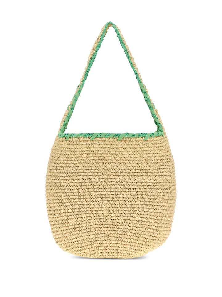 Marnilarge logo-embroidered raffia tote bag