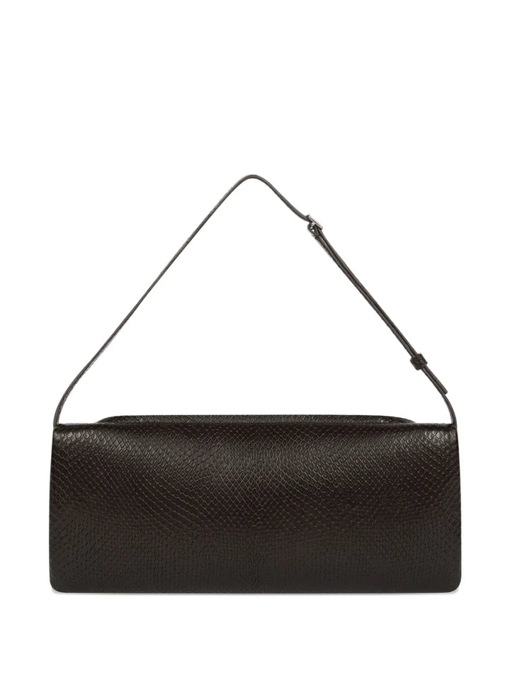 CourresVipper snakeskin-embossed clutch