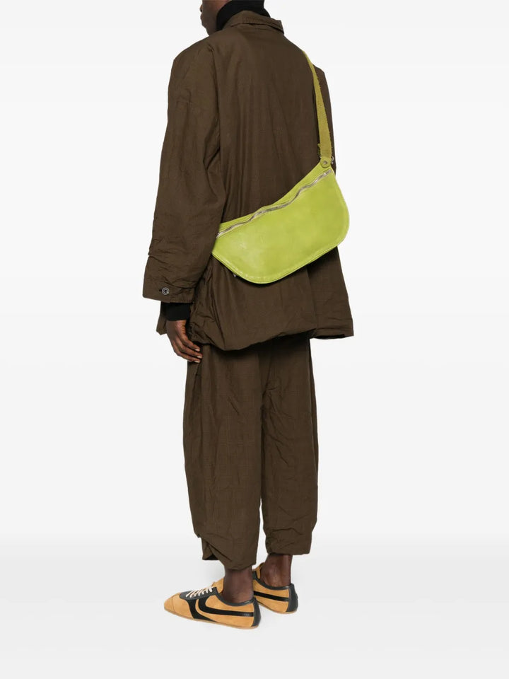Guidizip-fastening leather shoulder bag