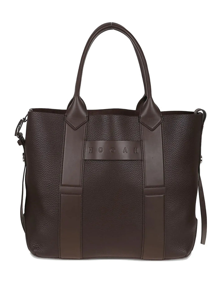 Hoganleather panelled shoulder bag