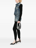 Copernioval-frame leather shoulder bag
