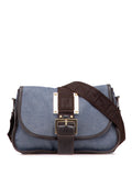 Pre-OwnedFendi Pre-Owned2000-2010 Zucca Trimmed Denim Buckle Flap Bag crossbody bag