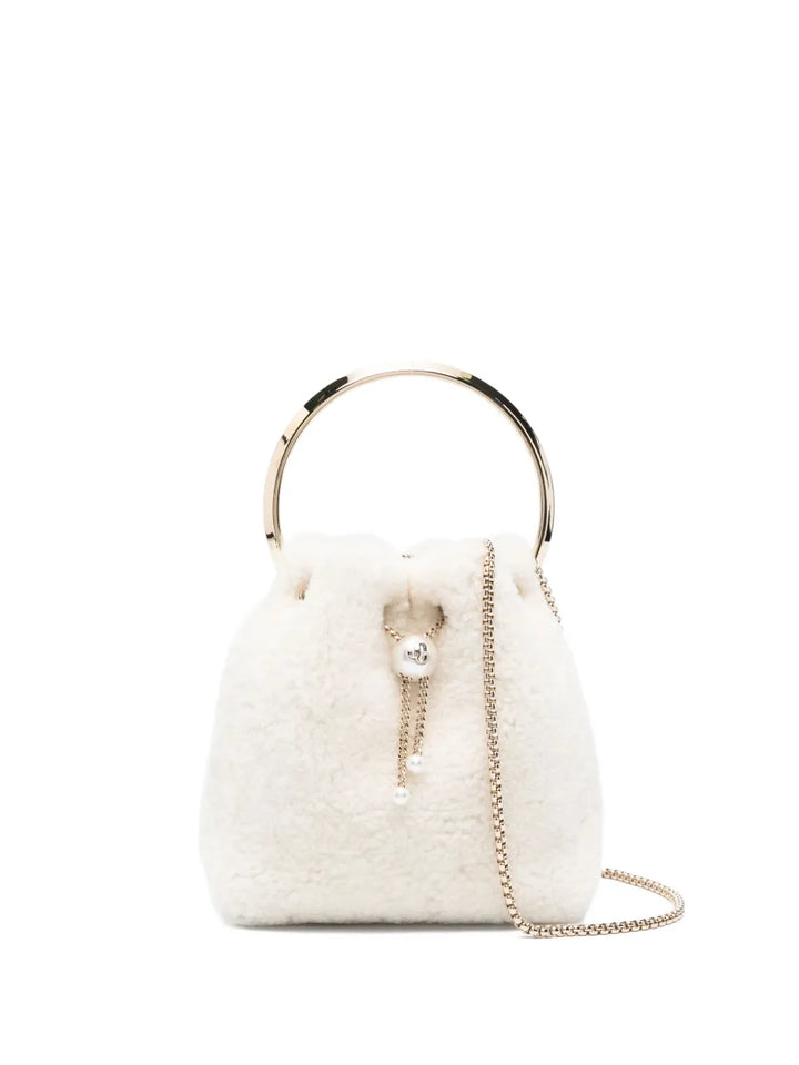 Jimmy ChooBon Bon pearl-embellished ring-handle mini bag
