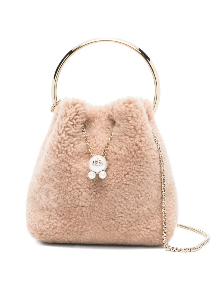 Jimmy ChooBon Bon pearl-embellished ring-handle bag
