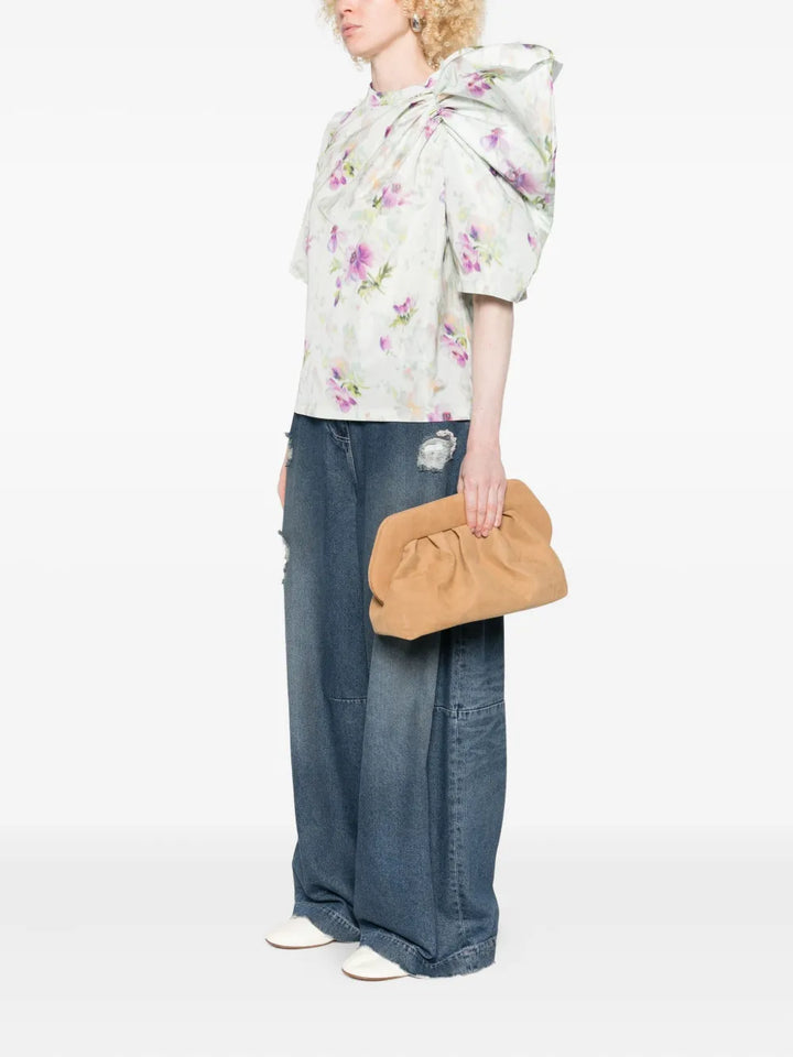Themoiraux-suede clutch bag