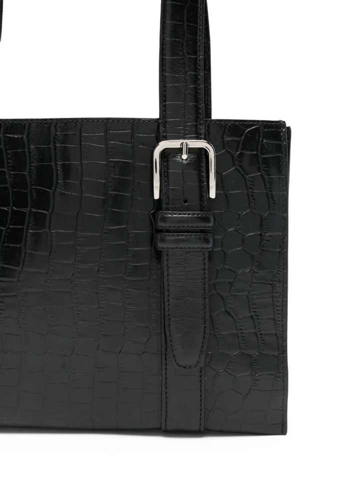 Corderacrocodile-embossed shoulder bag