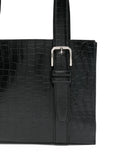 Corderacrocodile-embossed shoulder bag